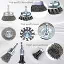 7 Pack Wire Brush for Drill, Carbon Steel Wire Wheel Brush, Cup Brush, Pen Brush Set with 1/4-Inch Hex Shank for for Cleaning Rust, Stripping and Abrasive