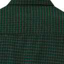 Mens Gingham Button Down Shirt Long Sleeve Dress Shirts Business Casual Shirts with Pockets (Large, Blackgreen)