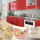 2 x Novabright 6 Pcs Bow Dresser Knobs Gold Brass Bow Drawer Knobs Gold Cabinet Handles Metal Vintage Bowknot Drawer Pulls Decorative for Home Kitchen Dresser Cabinets Hardware Cupboard Door Wardrobe