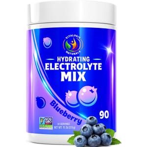 Blueberry Hydration Powder  Zero Sugar Electrolyte Drink Mix | 90 Servings | Keto, Vegan, Gluten-Free | Natural Electrolytes for Muscle Recovery, Energy, Cramp Relief | for Women, Runners