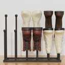 22.5 Inches Free Standing Shoe Racks, Tall Black Metal Boot Rack Organizer for 6 Pairs, Knee-High Boot Storage Shelf for Closet, Bedroom, Entryway, Hallway, Black