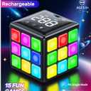 Rechargeable Game Cube - 15-in-1 Fun Brain Memory & Speed Games for Kids - Christmas Easter Birthday Gifts for Boys Girls Ages 6-12+ Years Old - Toys for Kids Teens with Score Screen (Black)