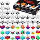 Lenwen 48 Pieces Brain Teaser Puzzles Cubes mini Puzzle Party Favors Goodie Bags Stuffers Games Challenge Decompression for Adults(Colorful Style)