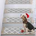 COSY HOMEER Edging Stair Treads Non-Slip Carpet Mat 28inX9in Indoor Stair Runners for Wooden Steps, Stair Rugs for Kids and Dogs, 100% Polyester TPE Backing 7pcs,Grey