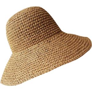 Womens Sun Straw Hat Wide Brim Summer Hat Foldable Roll up Floppy Beach Hats for Women Girl UPF 50+ (Large-X-Large, Ws055)