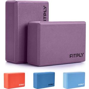 Yoga Blocks 2 Pack - Non-Slip Yoga Brick & Foam Blocks Yoga Set, High-Density Pilates Block for Stretching, Meditation, and Exercise Blocks Foam, Ideal for Deep Poses (9"L x 6"W x 3"Th, Purple)
