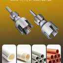 3 Pcs PVC Pipe Threader With Plumber Tape, Heavy Duty 1/2'' & 3/4'' Integrated Internal & External Pipe Threading Tool For Electric Drill Compatible, 2 in 1 Dual-Function DN15 PVC Pipe Thread Kit