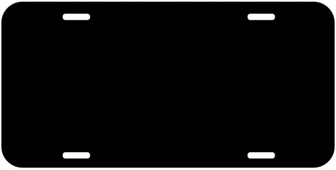 Blank Metal License Plate Solid Black 12" x 6" 0.025 Thickness