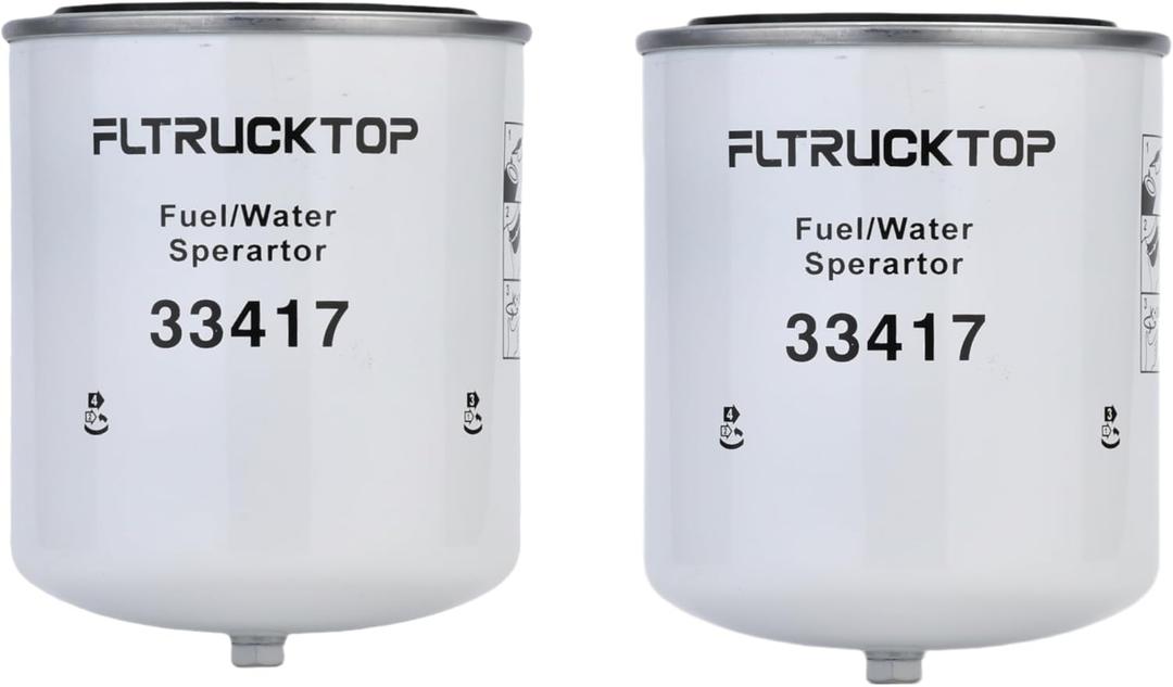 2PCS 33417 Fuel Water Separator Filter Fit for Ford E-250 E-350 F-250 F-350Econoline Club Wagon, F-59 Commercial Stripped Chassis for International 1452SC 1652SC 4600LP 4600UH S1654LP