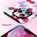 Case for iPhone 13 Pro Case,Cute Pink Ribbon Bow Cherry Pattern Phone Case with Shockproof Slim Soft TPU and Hard PC Protective Cover for Girls Women (Glossy)