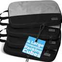 4pc Large Compression Packing Cubes for Travel - Luggage Packing Organizers - Travel Packing Cubes for Suitcases