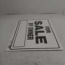 For Sale By Owner Sign, Black & White Plastic, 20 x 24-In.
