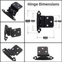 DecoBasics 3/8" Inset Cabinet Hinges Black (10 Pair -20 Pcs) Offset Self Closing Matte Black Cabinet Hinges for Kitchen Cabinets w/Bumpers & Upgraded Screws