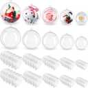 Jenaai 100 Pcs DIY Clear Fillable Christmas Ornament 5 Sizes Plastic Hanging Spheres Decorative Balls for Christmas Party Holiday Valentine's Day Wedding Home Decor