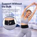 Breathable Thin Back Brace for Women, Adjustable Lower Back Support Belt for Everyday Pain Relief, Slim Low-Profile Lumbar Brace with Gentle Compression, Comfortable Under Clothes (Black, M)