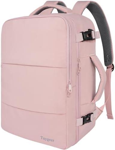 Taygeer Laptop Backpack for Women, Large Travel Backpack with 17.3 inch Laptop Compartment, TSA Friendly 40l Carry On Mochila, Daypack Business Computer Bag for Office Work Travel Essentials, Pink