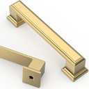 Asidrama 10 Pack 3.75 Inch(96mm) Brushed Brass Cabinet pulls Kitchen Cabinet Handles, Cabinet Pulls Kitchen Cabinet Hardware for Cupboard Drawer Pulls 2044