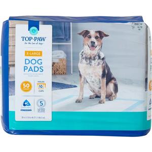 Top Paw Dog Extra Large Pads for Puppy Training, Indoor Dogs or Apartment Living, or Dogs with Incontinence, 50 Count