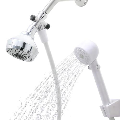 Medline Premium Handheld Shower Head with 6.5-Foot Long Hose, White, High Pressure, Adjustable Spray - Ideal for Medical Patients, Hospitals, Nursing Homes - 1 Each