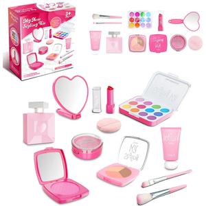 Fake Makeup Kits for Girls Toys 3 4 5 Years Old, Pretend Makeup Toys for Girls Birthday Gifts 3-5 Years Old (Pink)