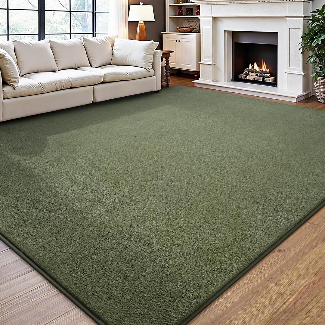 Large 6x9 Area Rugs for Bedroom Living Room, Soft Low-Pile Modern Dorm Rug | Indoor Thickened Memory Foam Non-Slip Washable Carpets for Kids Boys Girls Playroom Dining Room Home Decor, Sage Green