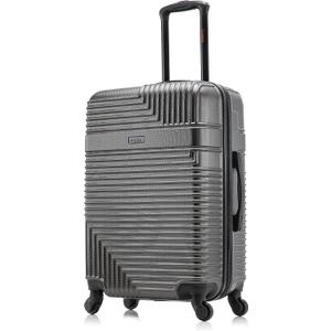InUSA RESILIENCE Luggage with Spinner Wheels | Durable Lightweight Hardside Spacious Travel Bag with Handle and Trolley | 24-Inch Medium Checked Luggage | Charcoal