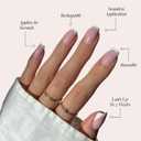 Glamnetic Press On Nails - Classy French | Medium Square Fake Nails with Trendy Micro French Tip, Salon Quality | 15 Sizes - 30 Nail Kit