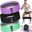 Booty & Resistance Bands – 3 Level Non-Slip Fabric Exercise Bands for Legs & Glutes, Women & Men, Squats, Hip Thigh Training, Yoga, Pilates, Home Workout