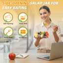 Salad Jar with Side Opening – Double-Lock Leak-Resistant Design, Vertical Layering Keeps Salads Fresh, Leak-Proof Salad Jar with Dressing Cup, Durable Salad Container for Lunch, Meal Prep & Work