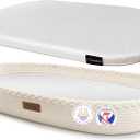 Baby Changing Basket, Portable Diaper Changing Pad, Moses Basket for Newborns, Changing Table Topper for Baby Nursery, Waterproof Travel Pad Cover (White)