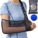 Mesh Arm Shoulder Sling - Medical Shoulder Immobilizer for Shower - Adjustable Arm Brace for Torn Rotator Cuff Injury - Right Left Arm for Men Women - Shower Sling for Elbow, Wrist (updated version)