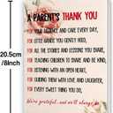 2 x A Parent's Thank You Card, Heartfelt Appreciation Poem Gift for Nursery School, Preschool, Kindergarten and Daycare Teacher