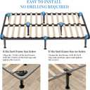 4 PCS Adjustable Height Bed Support Legs for Bed Frame/Bed Center Slat, Heavy Duty Metal Bed Frame Center Support Legs 10-16inch, Upgrade Under Bed Replacement Leg with Wider Base