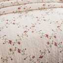 Quilt Set Classical 3D Floral Embroidery Pattern 3-Piece Cotton Reversible Quilted Embroidered Decorative Bedspreads Coverlet Bedding Set, Lightweight &Soft,Beige,King Size