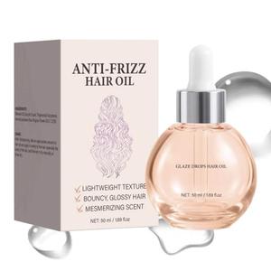 NwxuNt Hair Gloss Oil, Anti-Frizz Glaze Drops - Hair Treatment Oil for Smooth Shiny Hair, Hydrating Nourishing Serum for Frizz Damaged Dry Hair, Daily Use at Home Salon Hair Care (1.69floz, 1pc)