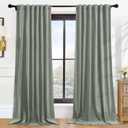 P Pothuiny Blackout Velvet Curtains 84 Inches Long, 2 Panels Sage Green Velvet Drapes Rod Pocket Back Tab Design Window Thermal Insulated Curtains for Living Dining Room, Bedroom (W52 xL84)