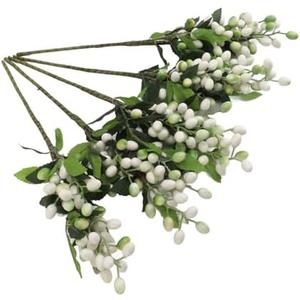 Akozon 10PCS Artificial Berries Artificial Pip Berry Stems Decoration for Living Room Office White, Multifunctional Accessory for Home Use (White)