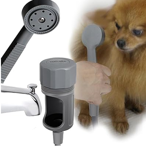 Pets Shower Attachment, Quick Connect on Tub Spout w/Front Diverter, Ideal for Washing Pets and Cleaning Tub, Portable and Convenience