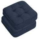 GOFORIT Memory Foam Cushion，Square Seat Cushions for Dining Chairs,Non-Slip Chair Pads with Removable Cover, 16'' x 16'', 1 Pack,Dark Blue