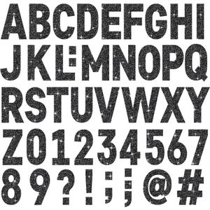 24 Sheets Large Letter Stickers 4 Inch Big Font 282 Pcs Glitter Alphabet Number Stickers Self Adhesive Stick on Letters for Poster Board Bulletin Board Mailbox Crafts Classroom Home Decor(Black)