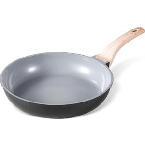 CAROTE Non Stick Frying Pans 8 Inch Nonstick Ceramic Pan Non-toxic Healty Skillet Omelet Pan PFOA&PFAS Free -Compatible with All Stovetops Black/Gray