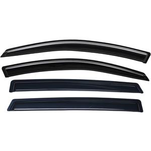 Lightronic Extra Durable Outside Mount Auto Vent Window Visor, Fits 2016-2022 Honda Pilot (EXCLUDES Touring), UV Protection Rain Guard, Original Wind Deflector, No-Drill Install, Dark Smoke, 4-Pcs
