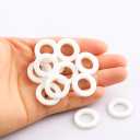 2 x 30pcs Silicone Flat Washer Gaskets – 3/4" White Sealing O-Rings, Wave Lock Gaskets for Bellows Hoses and Leak-Free Connections
