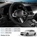 Steering Wheel Cover for BMW 3 4 Series(2021-2024) 5 Series(2020-2023) X5(2019-2020) X7(2020-2025) 328i 320i 330i 325i 528i 535i 530i M3 2 4 7 8 Series X3M X4 X6 XM M2 M4 M5 M8 Z4 i4, Black