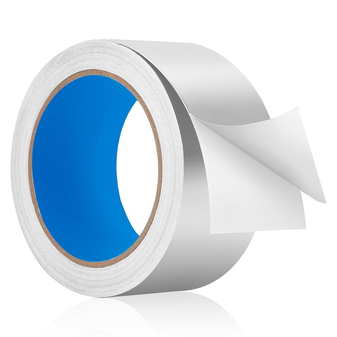 Thicker Silver Aluminum Foil Tape for Ductwork, 2-inch x 65 Feet, 3.9 mils High-Temperature Sealing & Patching, Heavy Duty HVAC Tape for Air Ducts Vents, Metal Repair, Exhaust Pipe, AC Dryer, Furnace (65 Feet, 65 Feet X 1 Roll, Silver 2-Inch Wide)