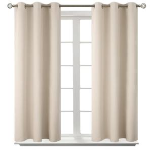 BGment Champagne Short Room Darkening Curtains for Small Windows, 38 x 45 Inch Thermal Insulated Tier Set of 2 Panels Sun Blocking Drapes for Kitchen Bedroom