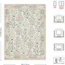 9x12 Area Rugs, Machine Washable Low Pile Floral Rugs for Living Room, Bedroom, Large Boho Area Rug with Non-Slip Backing for Dining Room(Pink Floral)
