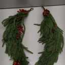 2 Pcs Artificial Christmas Teardrop Swag with Berries and Pinecones, Faux Berry Pine Branch Teardrop Door Swag, Real Touch Norfolk Wreath Greenery Staircase Swags for Xmas Door Mantle Fireplace Decor