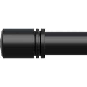 Curtain Rods for Windows 66 to 120 inches, 6/8 inch Diameter Adjustable Length End Cap Style Curtain Rod Set, Decorative Curtain Rod with Brackets - Black