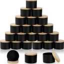 24 Pack 8 OZ Candle Tins, Matte Black Candle Container with Lids, Round Metal Jars for Making Candles, Bulk Empty Candle Vessel, Wax Mold Supplies, Gift Packaging Can for DIY, Storage, Gift